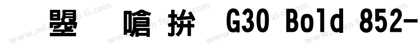 文鼎晶栩黑G30 Bold 852字体转换